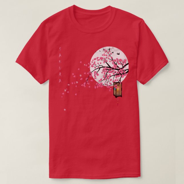 T-shirt Fleuron d'art graphique japonais Sakura Cherry Blo (Design devant)