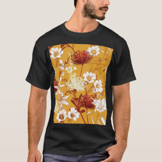 T-shirt Fleuron Rétro : Art de la ligne florale inachevé