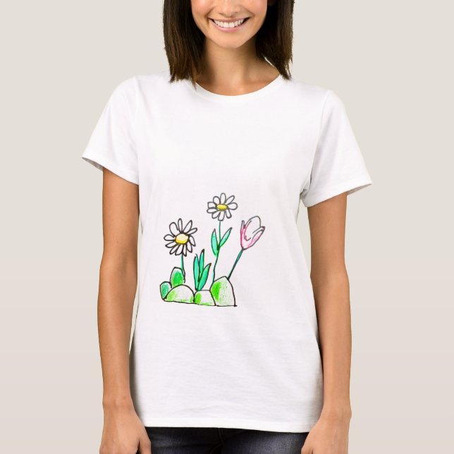 T-shirt - fleurs (Devant)