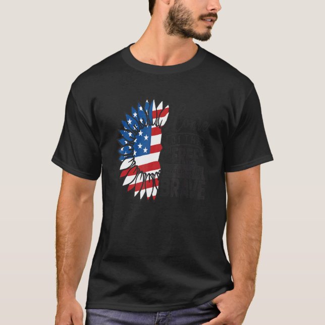 T-shirt Fleurs 4 juillet Célébration Graphique Brave Tee (Devant)