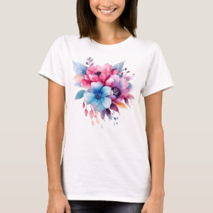 T-shirt Fleurs à l'aquarelle conception florale