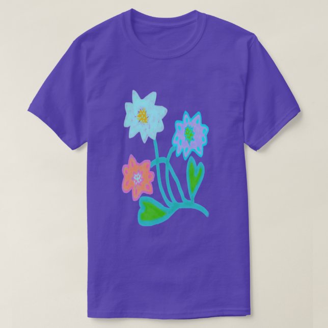 T-shirt Fleurs Abstraites Colorées (Design devant)