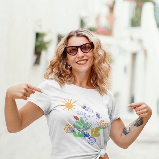 T-shirt Fleurs Abstraites et soleil (Créateur téléchargé)