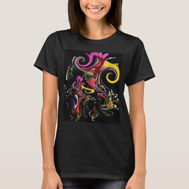 T-shirt Fleurs Abstraites fondre des couleurs psychédéliqu (Devant)