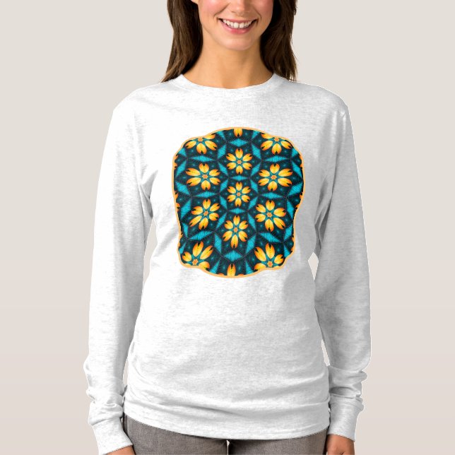 T-shirt Fleurs Abstraites jaunes (Devant)
