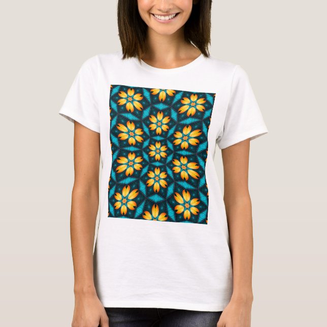 T-shirt Fleurs Abstraites jaunes (Devant)