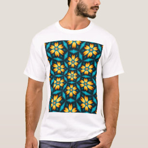 T-shirt Fleurs Abstraites jaunes