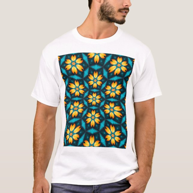 T-shirt Fleurs Abstraites jaunes (Devant)