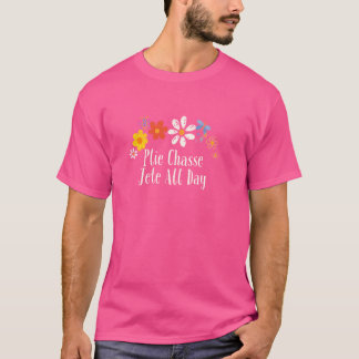 T-shirt Fleurs amusantes Graphisme Plie Chasse Jete Toute 