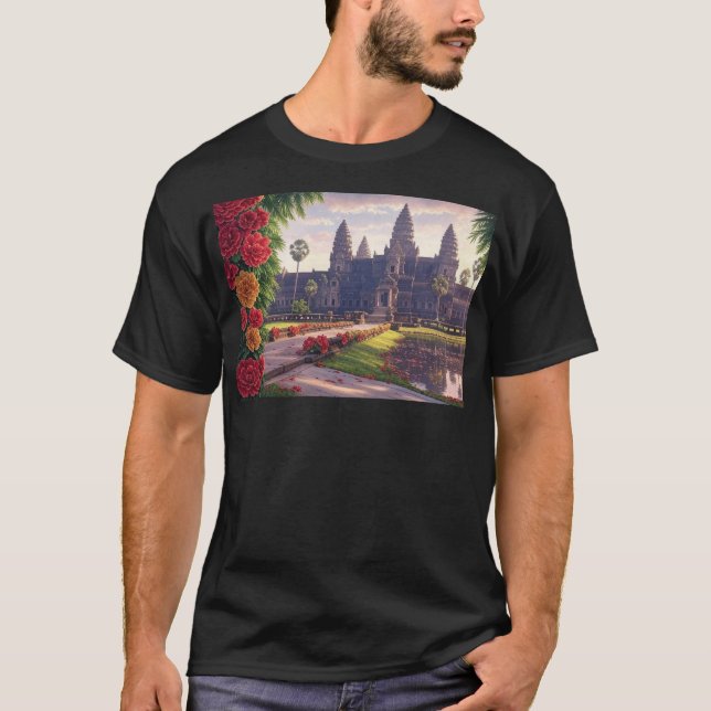 T-shirt Fleurs Angkor Vat II (Devant)