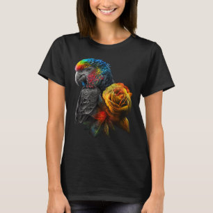 T-shirt Fleurs animales colorées d'oiseaux perroquets