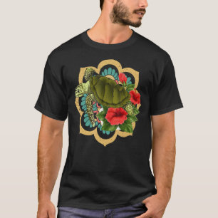 T-shirt Fleurs animales de tortues de mer tribales Mandala