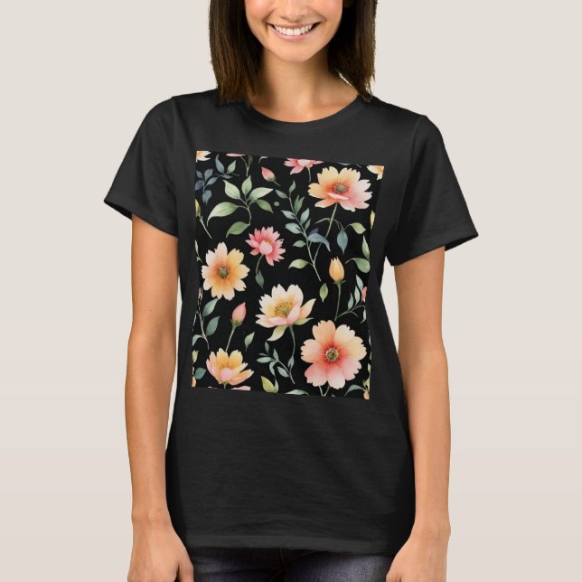 T-shirt Fleurs Aquarelle  (Devant)