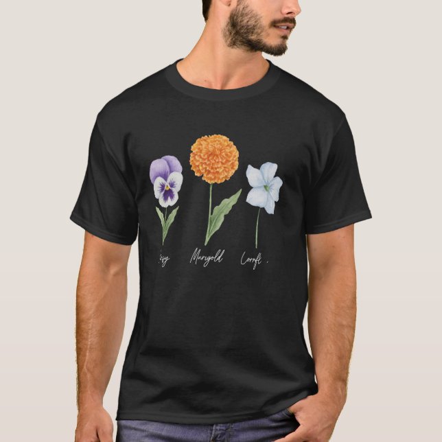 T-shirt Fleurs Aquarelles Élégantes (Devant)