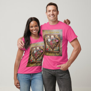 T-shirt Fleurs au rouge à lèvres Cœur Série Steampunk