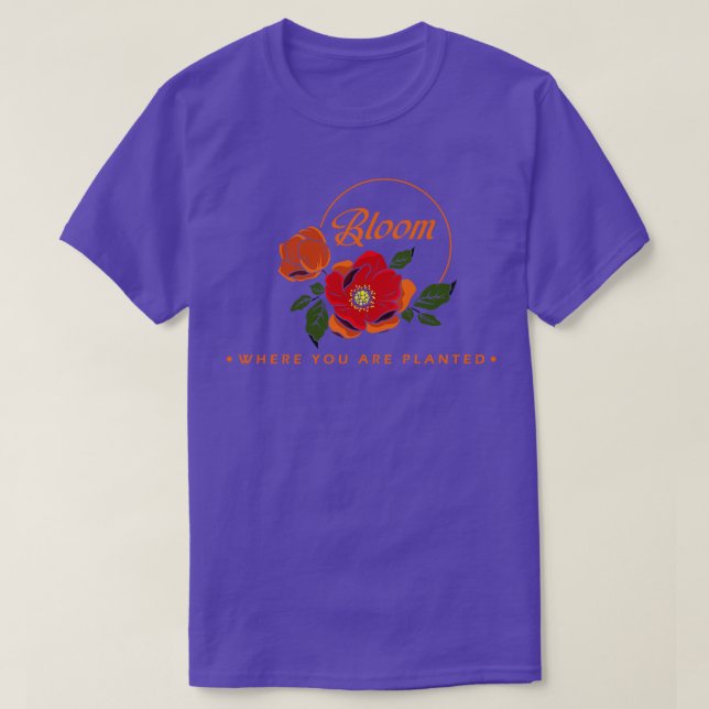 T-shirt Fleurs aux Feuilles oranges (Design devant)