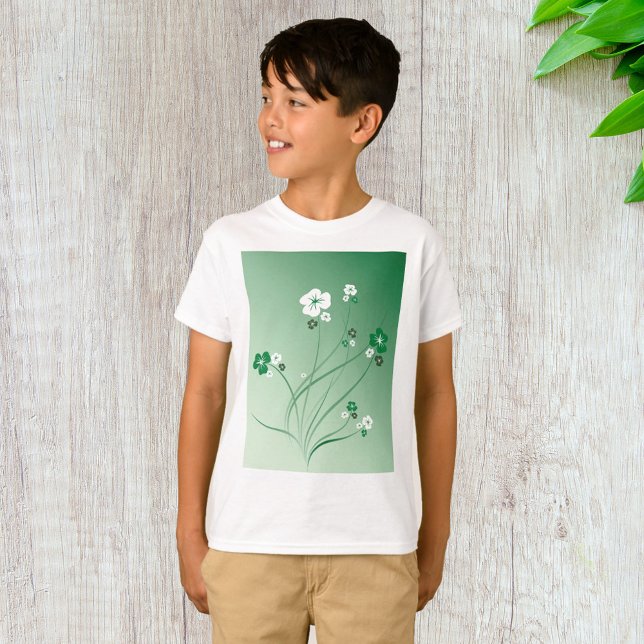 T-shirt Fleurs Blanches Et Vertes (Créateur téléchargé)