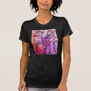T-shirt FLEURS BLANCHES rose vif pourpre blanc