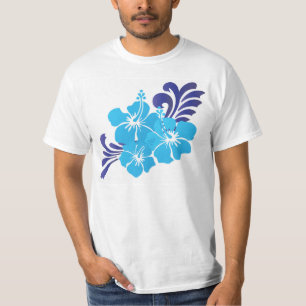 T-shirt Fleurs bleues de ketmie d'Hawaï