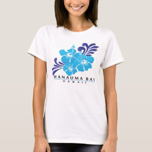 T-shirt Fleurs bleues de ketmie d'Hawaï