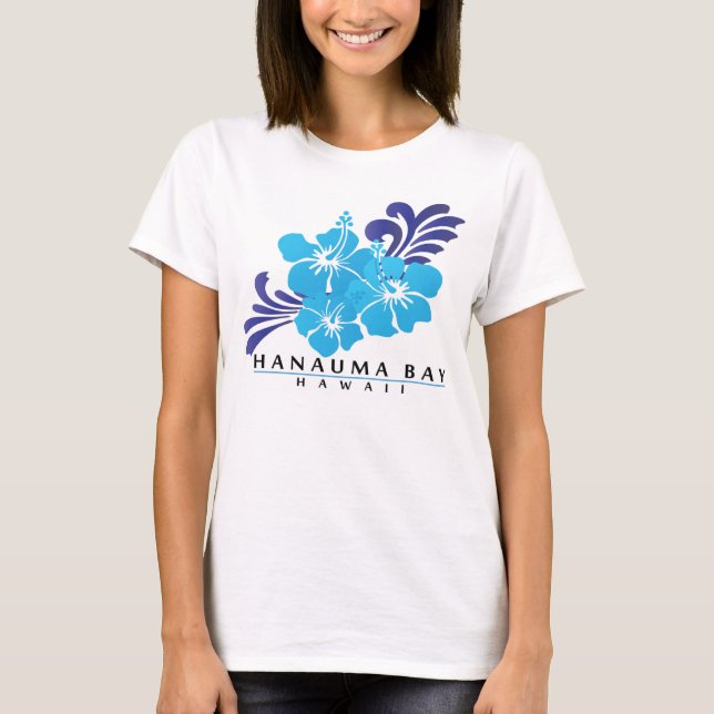 T-shirt Fleurs bleues de ketmie d'Hawaï (Devant)