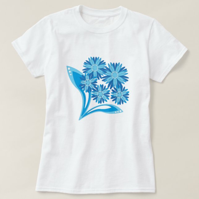 T-shirt Fleurs bleues d'origine (Design devant)