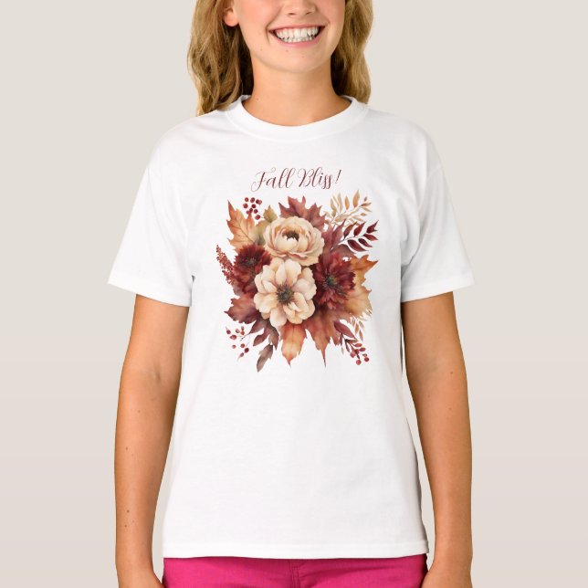 T-shirt Fleurs Bliss-Aquarelle Automne- (Devant)