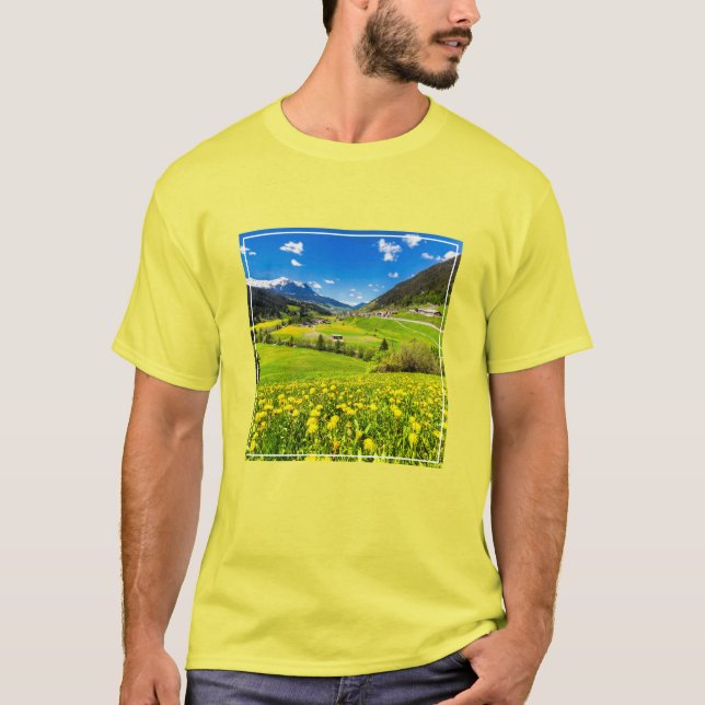 T-shirt Fleurs | Canton des Grisons de Dandelion, Suisse (Devant)