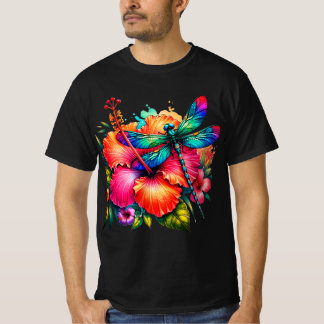 T-SHIRT FLEURS CLASSIQUES DRAGONFLY DOUCES