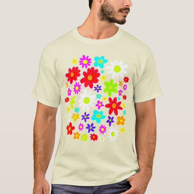 T-shirt Fleurs colorées (Devant)