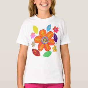 T-shirt Fleurs colorées Feuilles