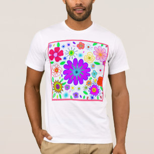 T-shirt Fleurs colorées Motif
