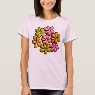 T-shirt Fleurs colorées Ressort rose Floral
