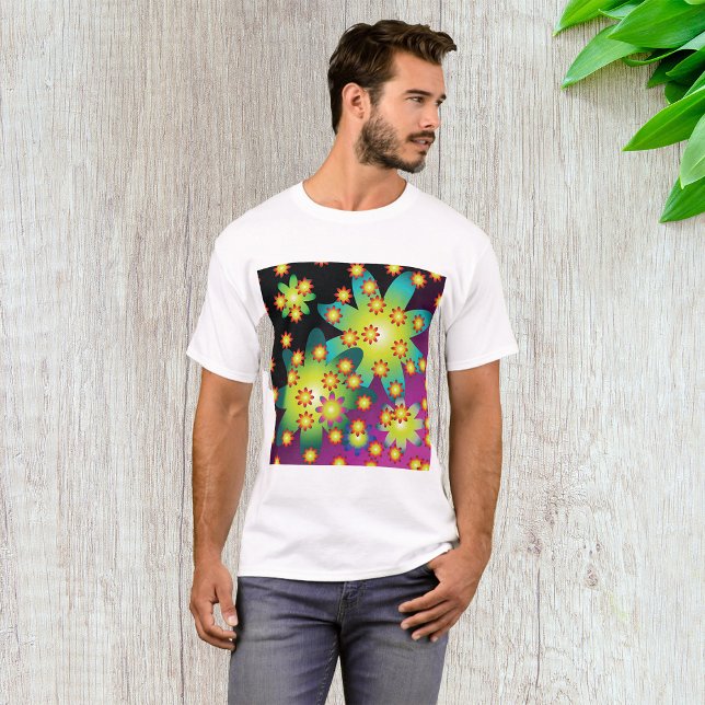 T-shirt Fleurs colorées rétro (Créateur téléchargé)