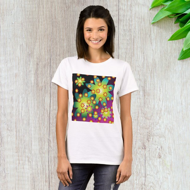 T-shirt Fleurs colorées rétro (Créateur téléchargé)