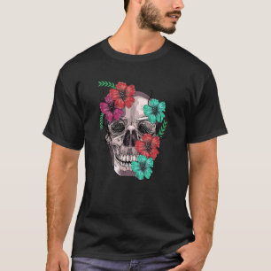 T-shirt Fleurs Colorées Sucre Et Crâne Floral Jour Du
