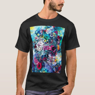 T-shirt Fleurs Crâne Floral Sugar Dark Art Grunge Aesthet