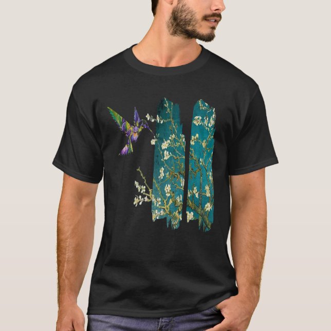 T-shirt Fleurs d'amandes Vincent Van Gogh colibri (Devant)