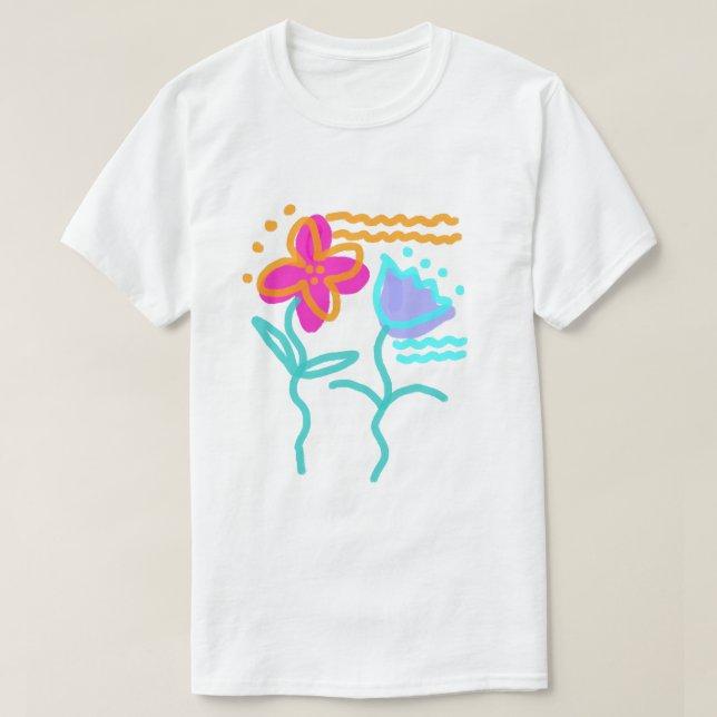T-shirt Fleurs Danseuses Art Abstrait à Porter (Design devant)