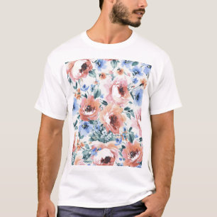 T-shirt Fleurs d'aquarelle, illustration motif transparent