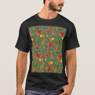 T-shirt Fleurs d'aquarelle Paisley, motif indien sans soud