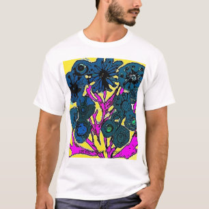 T-shirt Fleurs d'art de bruit de mod par Katie Pfeiffer