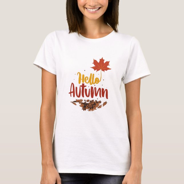T-shirt Fleurs d'automne orange (Devant)