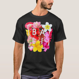 T-shirt Fleurs de Bali Word Art Bali Indonésie Souvenir