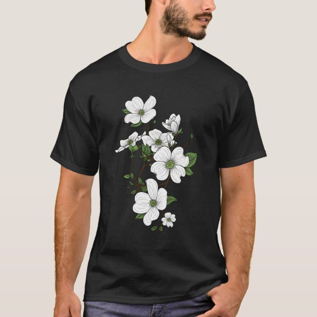 T-shirt Fleurs de bois de chien printemps (Devant)