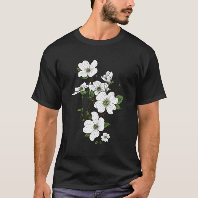 T-shirt Fleurs de bois de chien printemps (Devant)
