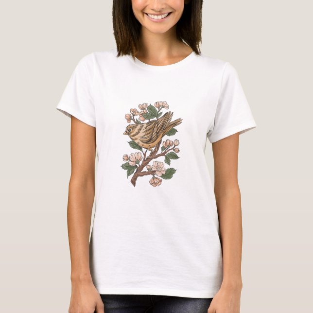 T-shirt Fleurs de Bruant et de Cerise (Devant)
