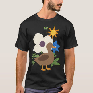 T-shirt Fleurs de canard Enfants Dessin d'oiseau