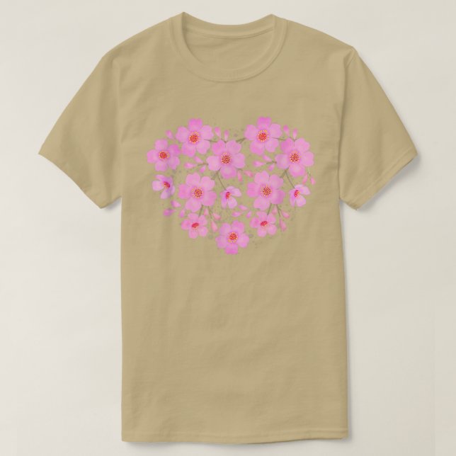 T-shirt Fleurs de cerisier Coeur Sakura (Design devant)