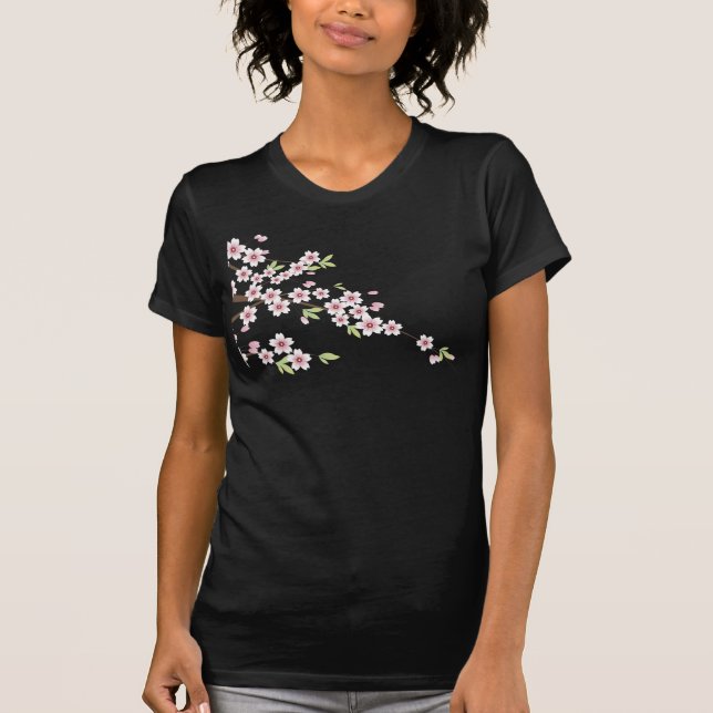 T-shirt Fleurs de cerisier roses molles (Devant)